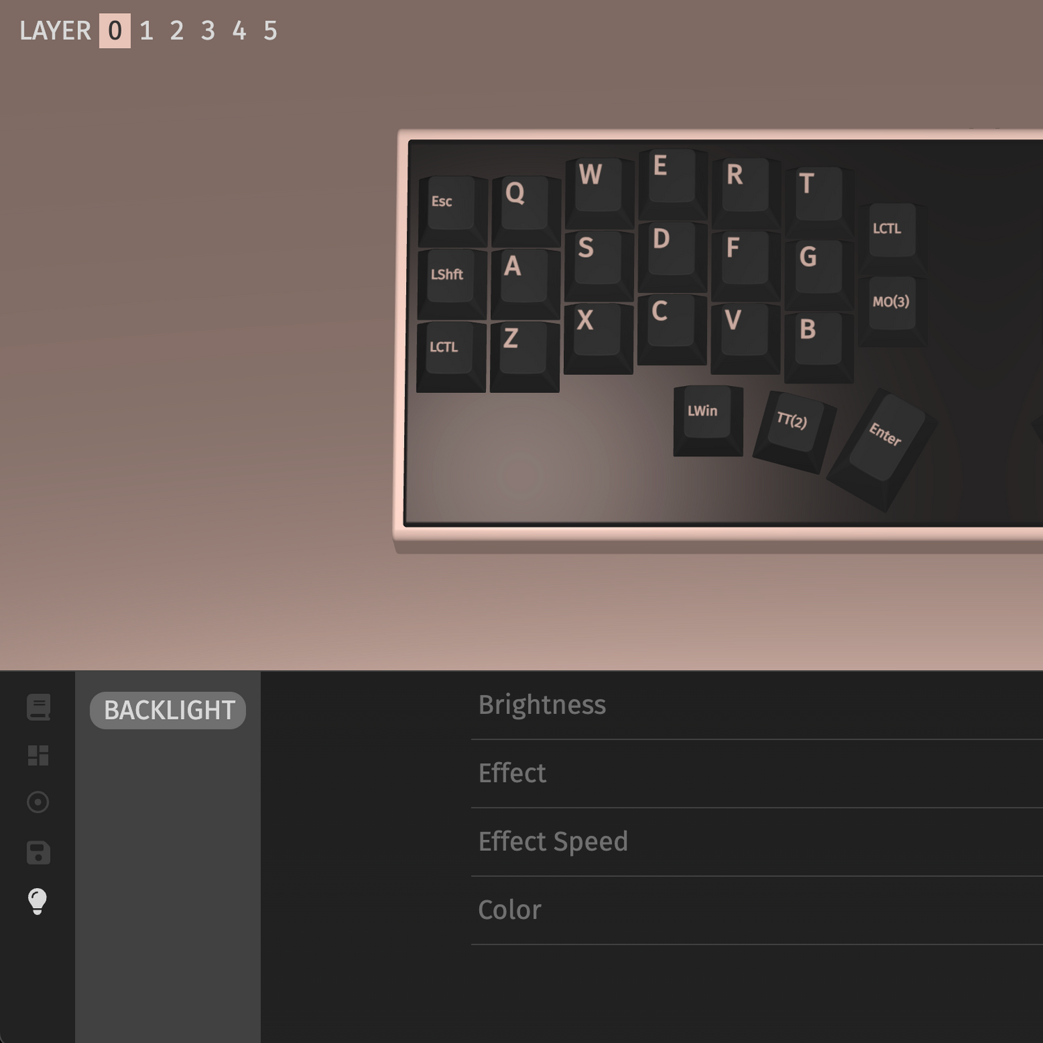 displaying via rgb customization for corne v4.1 